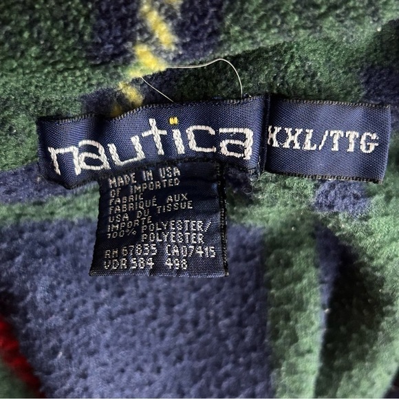 Vintage Nautica Made In USA Plaid Quarter Zip Fleece - Picture 7 of 7